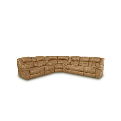 Maxton Manual Reclining Console Sectional - Almond