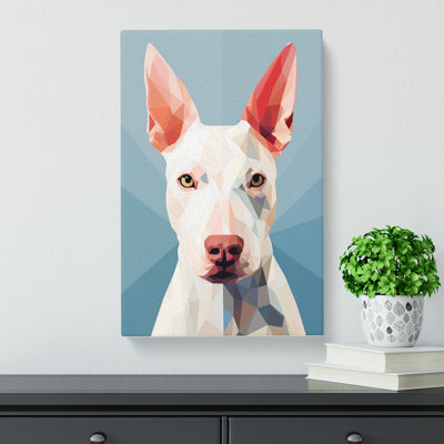 English Bull Terrier Minimalism - Wrapped Canvas