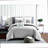 HexaComfort 5-Piece Geometric Bedding Set - Queen Size Grey Comforter with Decorative Pillows and Shams - Hexagonal Pattern Design for Stylish Bedroom Décor