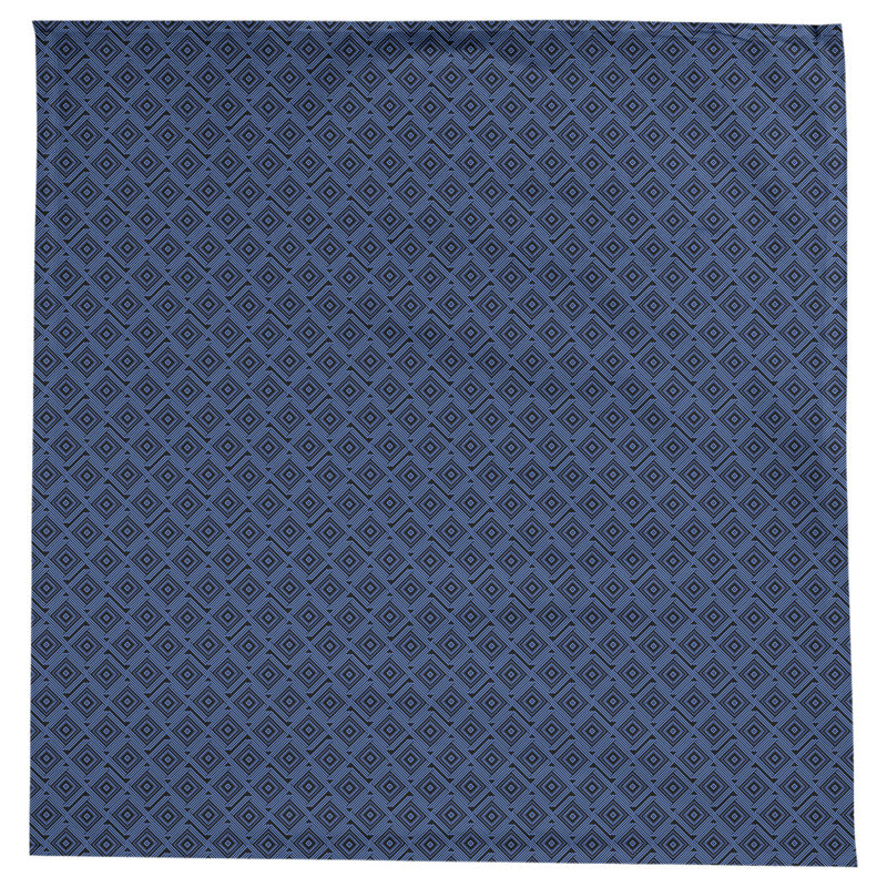 Nappe à labyrinthe carrée Leffel, Noir / Bleu
