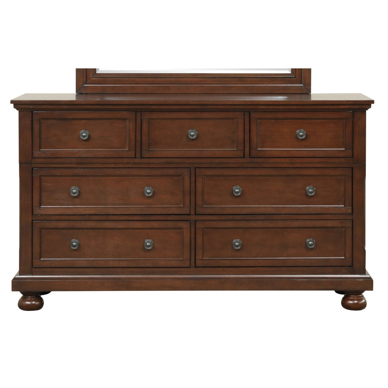 Manlius 7 Drawer Dresser, Rustic Cherry