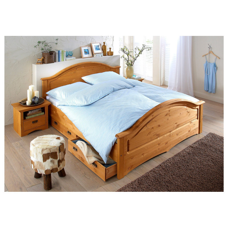 Gerd 56cm W Solid Wood Bedside Table