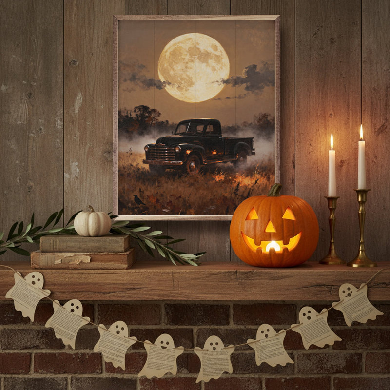 Camion pleine lune, H 20 po x l 16 po