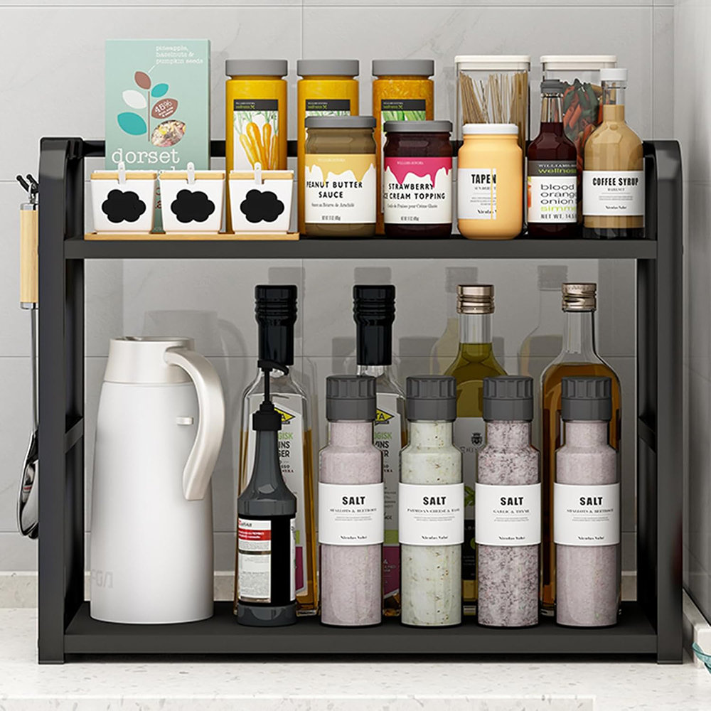 2 Tier Spice Rack Kitchen Countertop Organizer Shelf