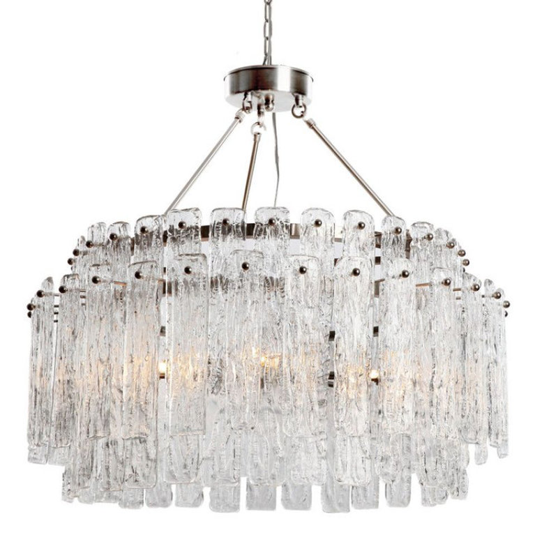 Lustre Sinfonia, Bronze brillant, Verre texturé fumé, 25" Diameter x 16" Height