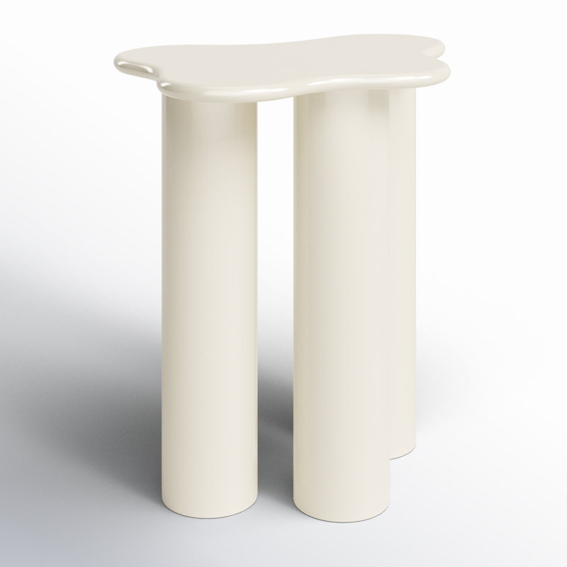 Brookfield Iron Top End Table, Cream