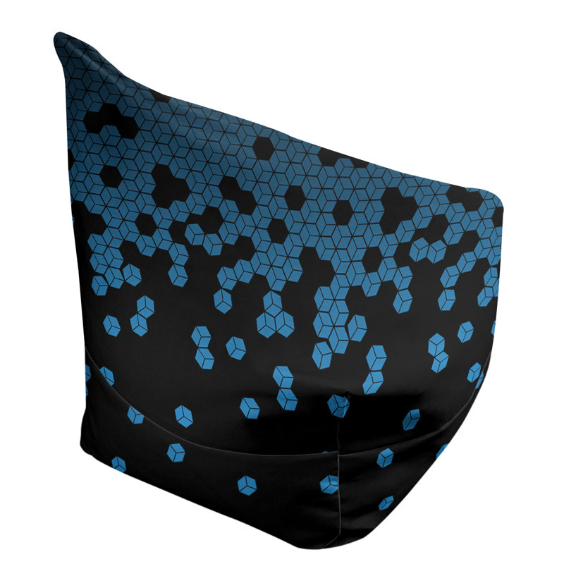 Petite chaise à sacs à billes & Leffel, Rembourrage poly, Bleu, H 86 po x l 27 po x P 43 po