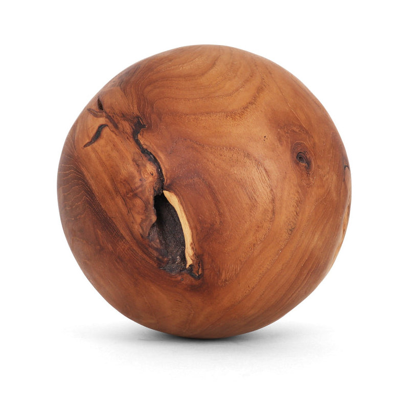 Atrell Handmade Decorative Teak Ball 10"