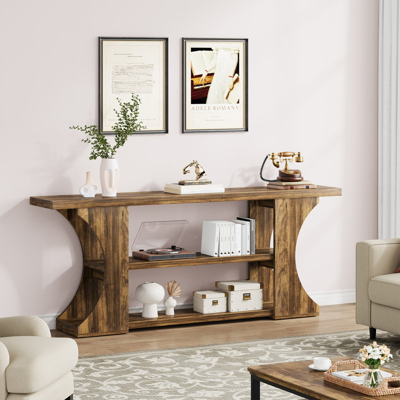 Console de 70,87 po Gracie Oaks, table de canapé derrière le canapé, longue table d'entrée, console de canapé, console étroite, table de couloir pour le salon du vestibule