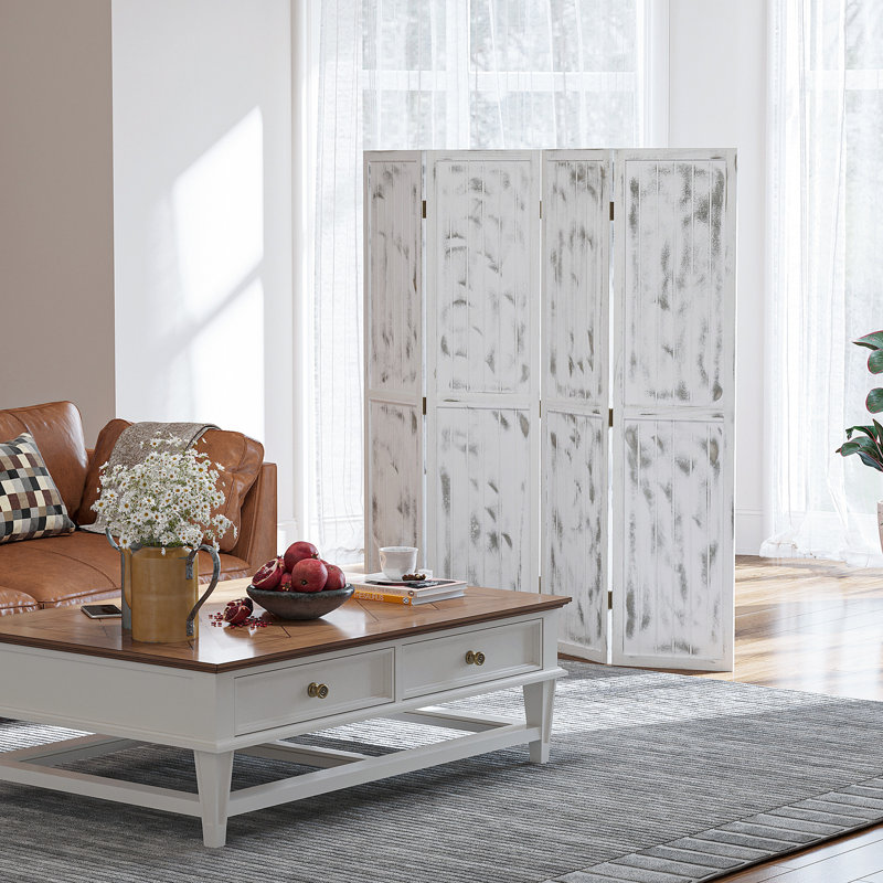 5.5' 4 Panel Room Divider Folding Privacy Screen Panels