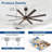 72" Large Ceiling Fans with Remote Control, Brown Indoor Outdoor Ceiling Fan for Patios Living Room , 8 Blades Dimmable Timer Reversible Quiet DC Motor 6 Speeds-1599873671-1599873672-1599873673