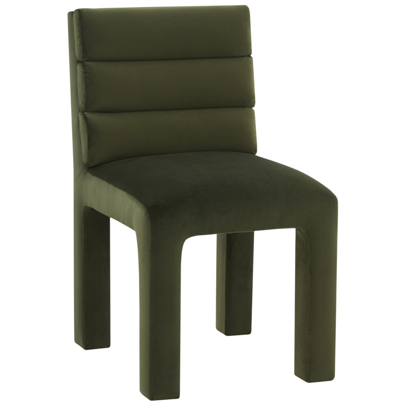 Chaise d'appoint Shepha, Velours vert boisé