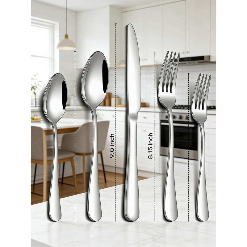 Ensemble de couverts 30 pièces en acier inoxydable pour 6 personnes
