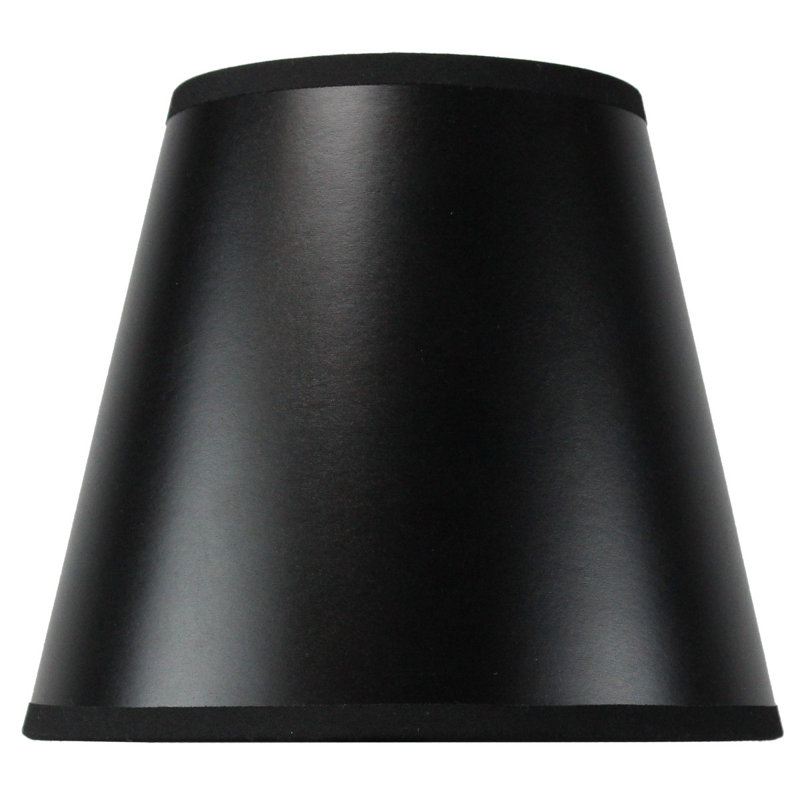 Abat-jour empire en cuir H 7 po x l 8 po (à pince) en noir