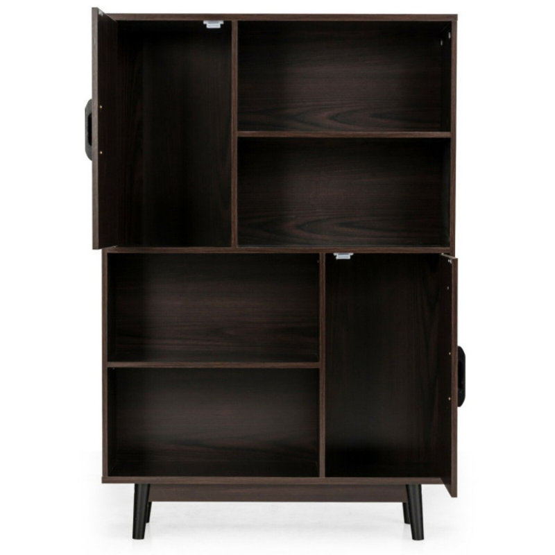 Buffet avec tablette de porte, Marron foncé