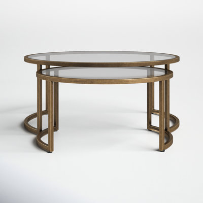 Lavi Glass Top Nesting Coffee Table