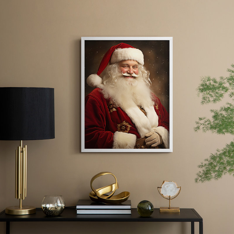 «Christmas Holiday Art CDXLIX», reproduction d'art encadrée - bois massif, H 21 po x l 17 po, Blanc
