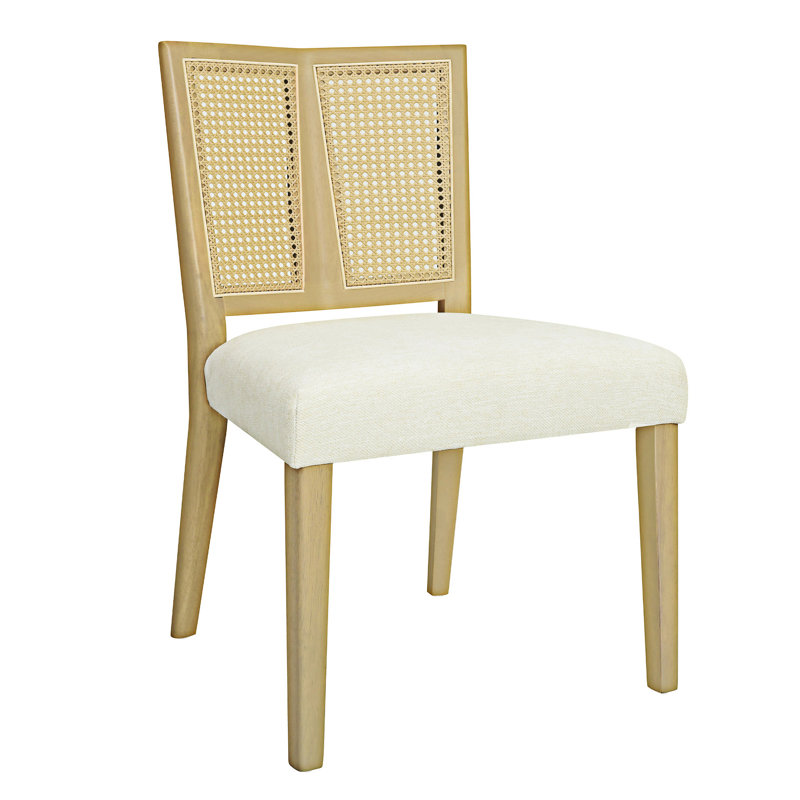 Chaise d'appoint en bois (ensemble de 2), Naturel, Beige