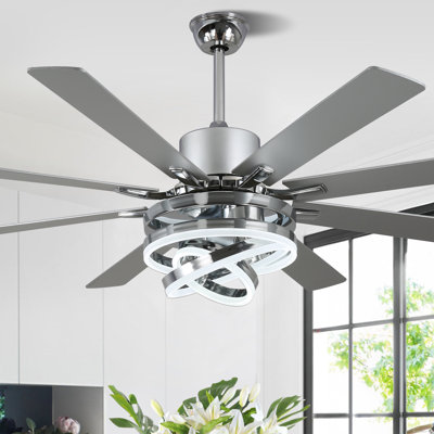 Terriek 72" Dimmable Ceiling Fan with Light and Remote