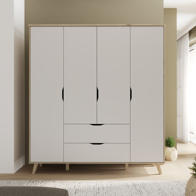 Teliyah 4 Door Manufactured Wood Wardrobe
