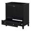 Base d'armoire de salle de bain noire 30 po, armoire en bois massif et planche, portes et tiroir, multifonction, tablette réglable, assemblage requis noir, fonctionnel requis-240843474
