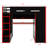 Wood Loft Bed With Desk,Wardrobe,Ample Storage Space,And RGB LED Light-1249196822