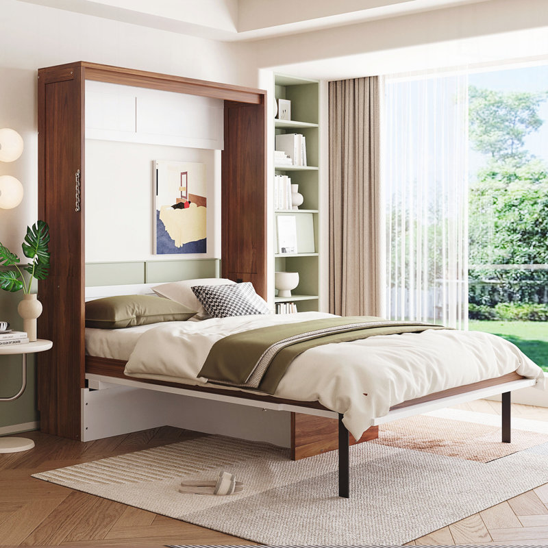 Lit escamotable avec bureau pliable Murphy, Blanc