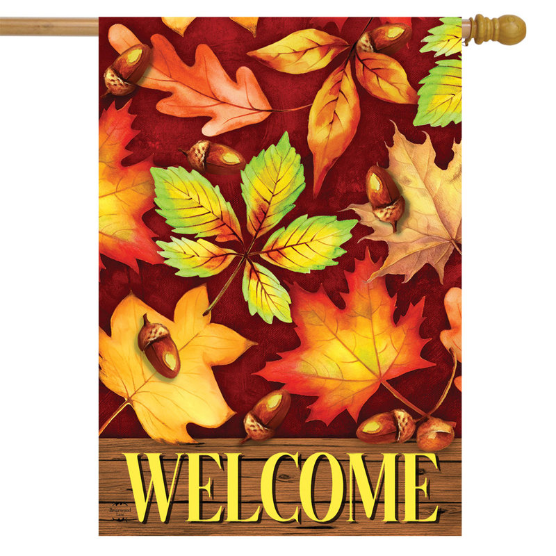 Drapeau coloré de la maison à feuillage d'automne