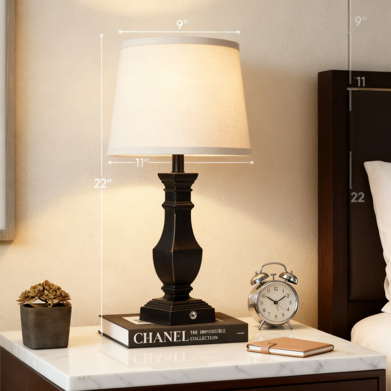 Ensemble de 2 lampes de table à intensité variable, 3 lumières à contrôle tactile, lampes de chevet de ferme avec ampoules blanc chaud incluses, décor rustique pour le salon et la chambre à coucher
