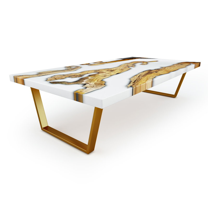 Morano Coffee Table, 17.7" H x 63" L x 31.5" W, White