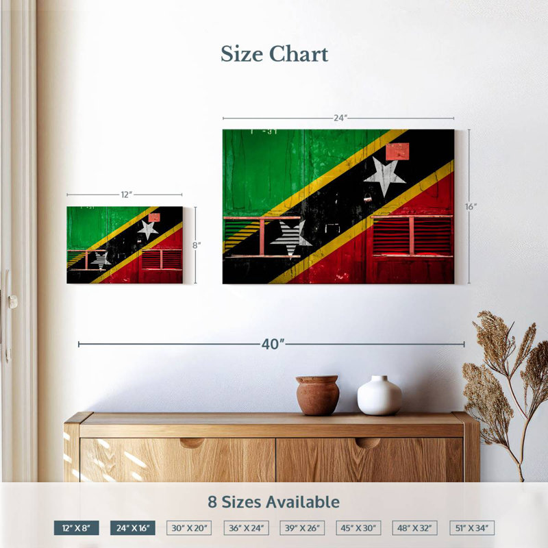 Drapeau Borges Saint-Kitts-et-Nevis, H 16 po x l 24 po