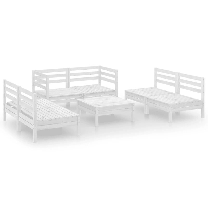 vidaXL Garden Lounge Set Solid pinewood Modular, White