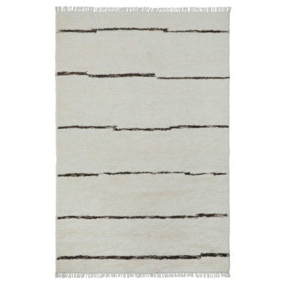 Hand-Woven Striped Wool Rug