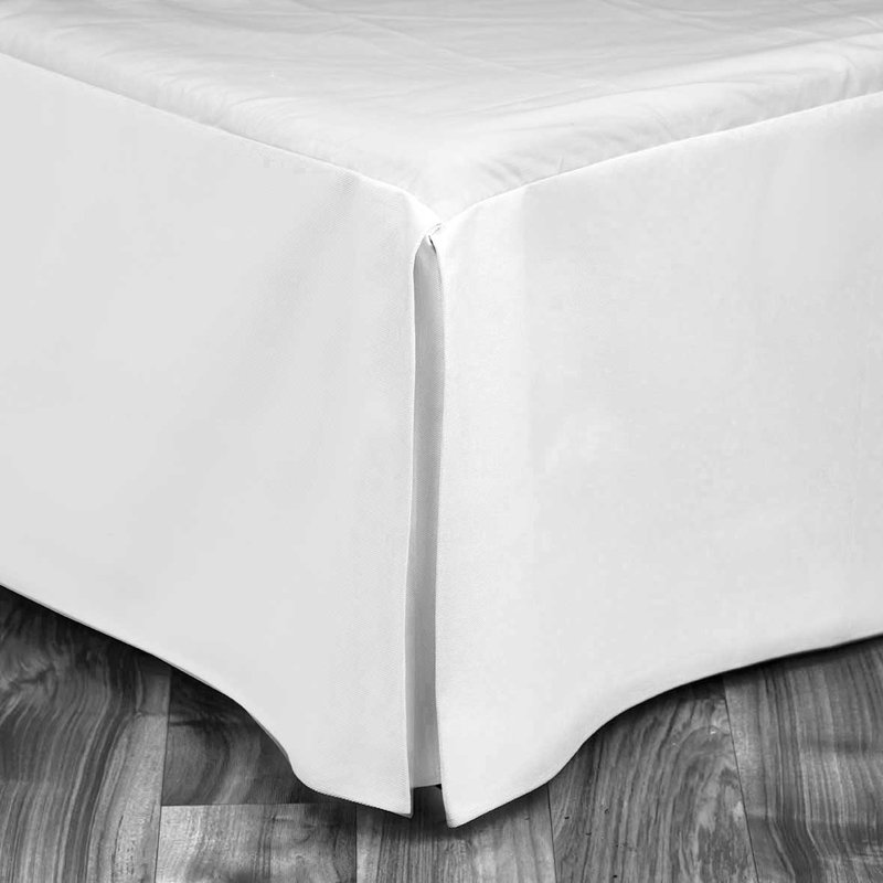 Cotton Twill White Tailored 18 inch  Bedskirt, 18", King