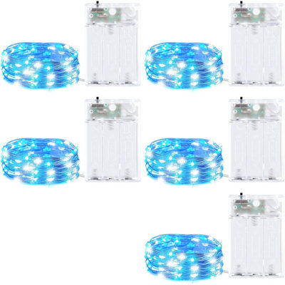 5 Pack Fairy Lights Battery Operated, 20 Led String Lights With Timer, Waterproof Firefly Lights On For Home Party Wedding Christmas Decorations, 6 Hours On/18 Hours Off