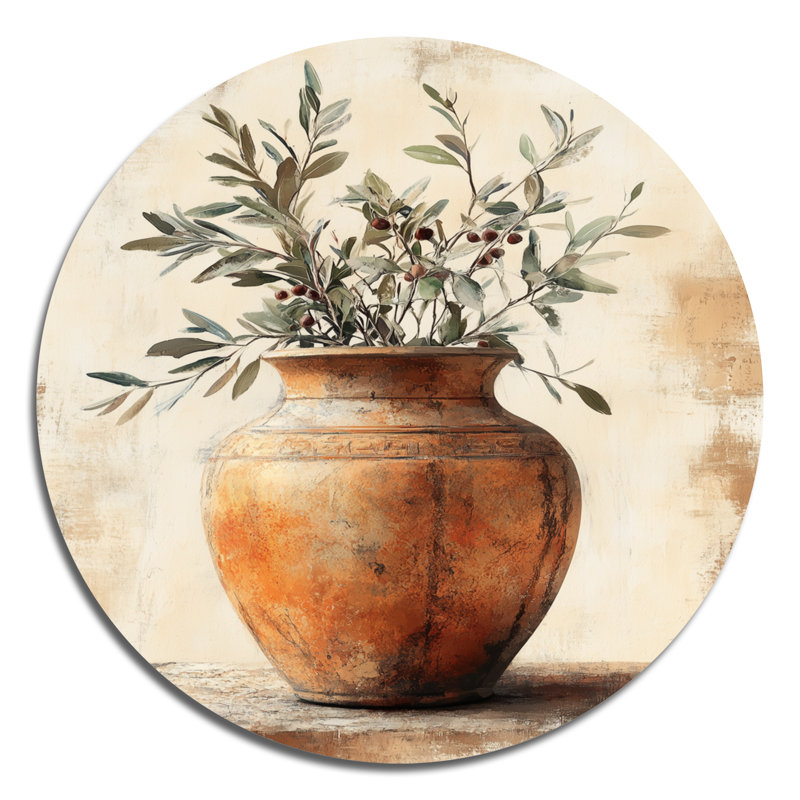 Décoration murale ronde en métal Inus - Boho Pottery, L 16 po x H 16 po
