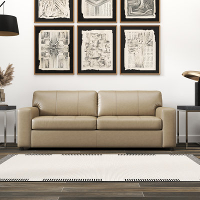 Latitude Run® Caro Leather Upholstered Sofa