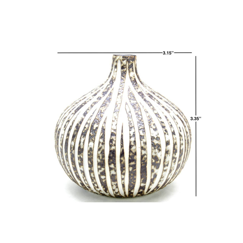 Ayzaria Handmade Table Vase, Brown, 3.4" H x 3.2" W x 3.2" D