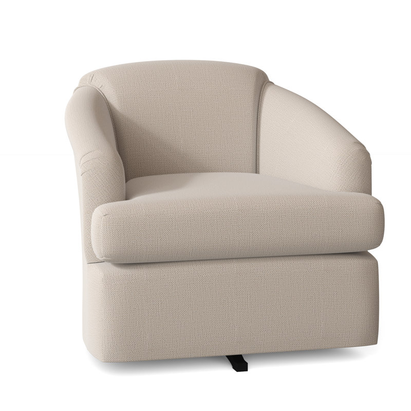 Cass Upholstered Swivel Armchair, Tusk Beige Performance