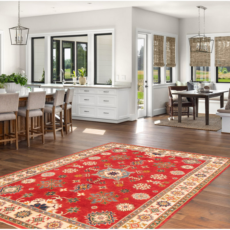 Tapis unique en laine noué à la main 5 pi 9 po x 7 pi 9 po nouvel âge Olivia-Jean