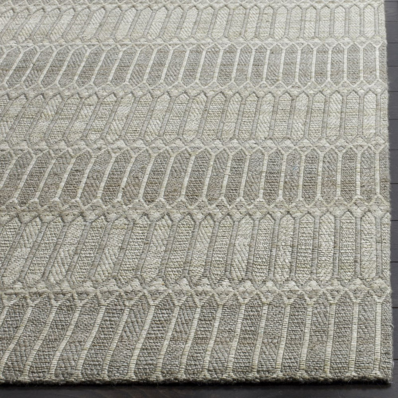 Amritpal Hand Loomed Bamboo And Viscose Geometric Rug, Rectangle 3' x 5'