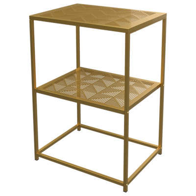Table de bout moderne en or - Conception élégante en métal, robuste et polyvalente, facile à assembler