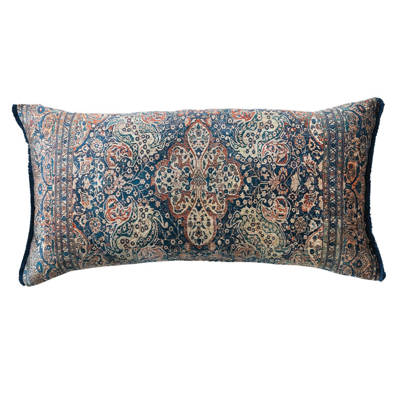 Eclectic Vintage Fringed Lumbar Pillow