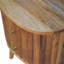 Table de chevet à rayures, 2 tiroirs, pieds nordiques, brun clair