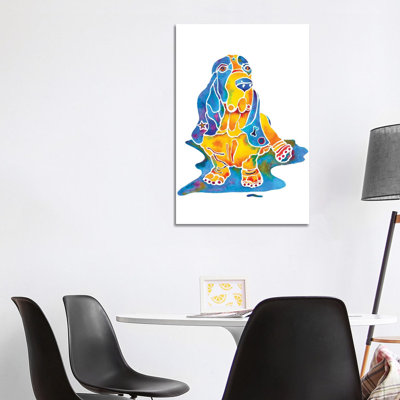 Baily Bassett Hound Dog On Base 1 Piece Wrapped Canvas Wall Art