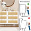 Commode 6 tiroirs en rotin naturel avec pieds et poignées dorés-973724533