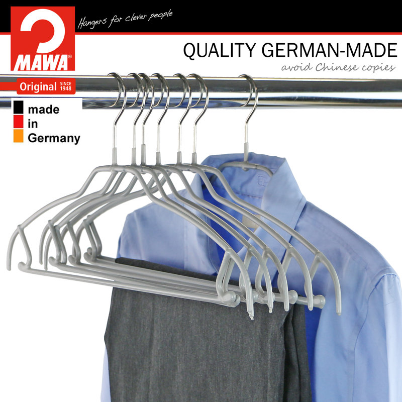 Ultra-Thin Silver Metal Non-Slip Hangers Set of 10