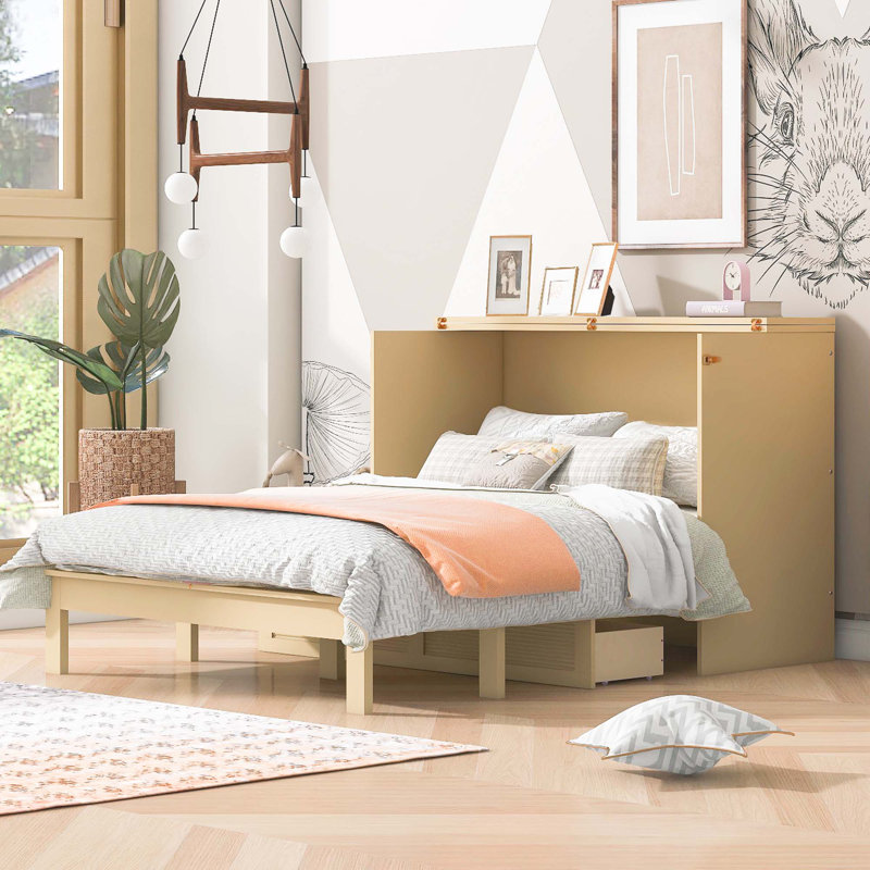 Lit escamotable Zulu avec tiroirs et ports de chargement USB pour chambre d'amis