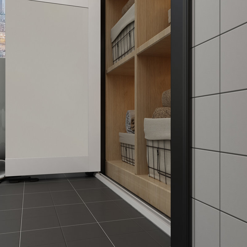 White Frosted Glass Poplar Bifold Closet Door 30"x80.5"