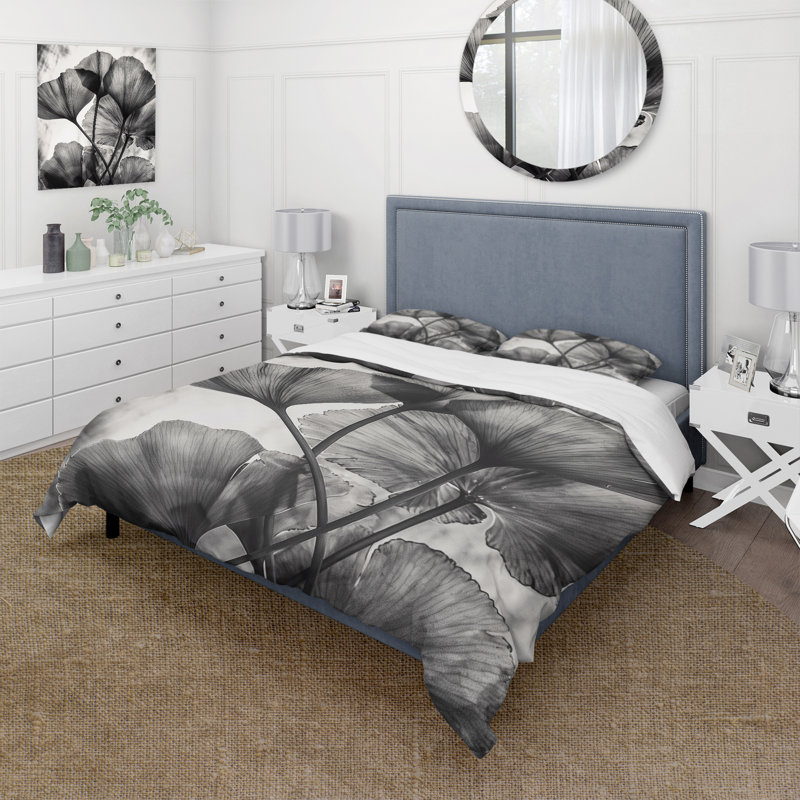 Ensemble de housse de couette en microfibre / polyester Tropical Ginkgo Leaves II Bedding